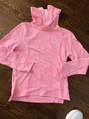 Vineyard Vines Light Pink Pullover Hoodie with Whale Chest Logo